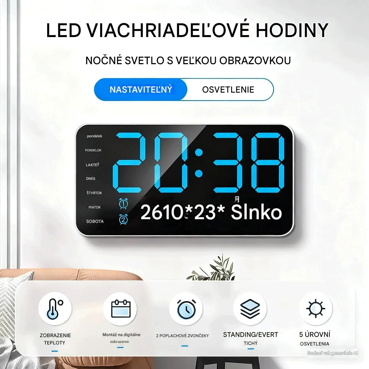 📢📢50% ZĽAVA!! ⏰ Multifunkčné dekoratívne LED digitálne hodiny – ideálne do moderných domácností v Británii