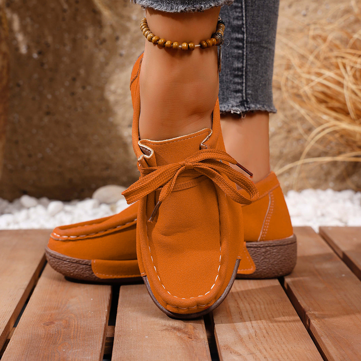 🔥🌟【50% de descuento】【36-43】Zapatos de mujer con suela gruesa y punta redonda – Calzado moderno y cómodo con soporte para los pies, que absorbe los impactos y ayuda a mantener una postura correcta.