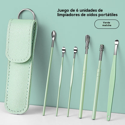 👂Juego de 6 herramientas para eliminar cerumen con tubo de almacenamiento | Kit completo para el cuidado auditivo: ¡herramienta seis en uno! 👂
