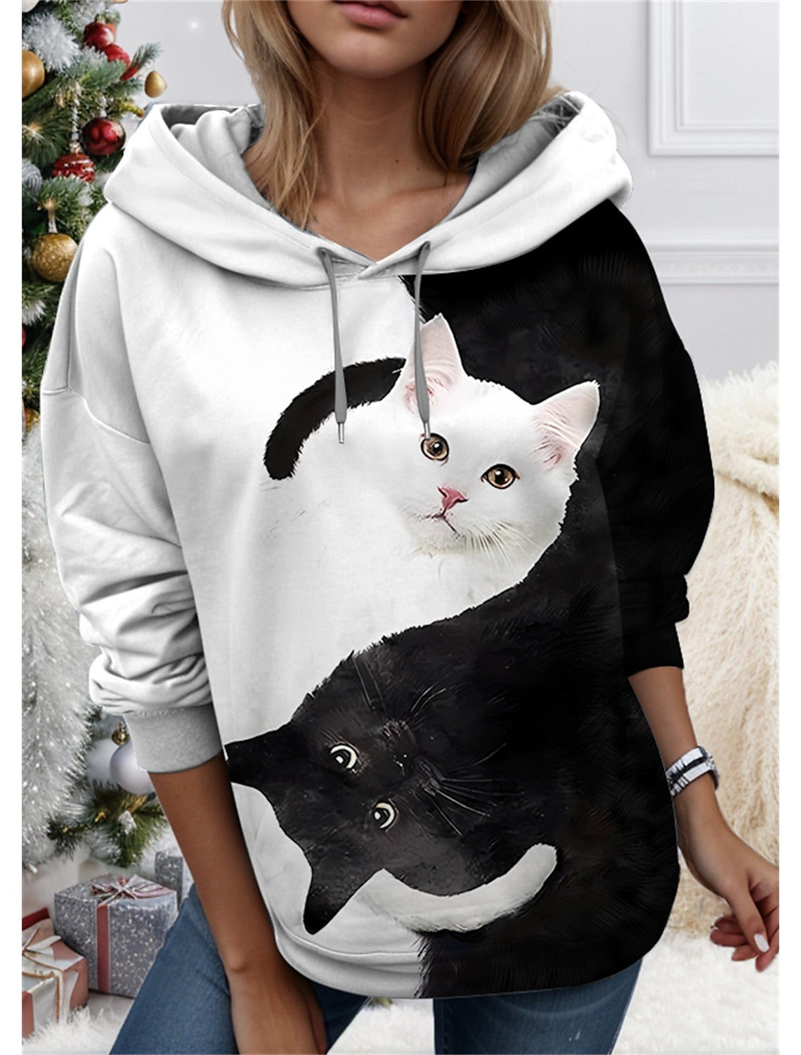 🐱✨【Popust 60% na ograničeno vrijeme】2025 nova ženska 3D majica s kapuljačom s motivom mačke