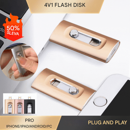 ⚡【✨Časově omezená sleva】Flash disk 4 v 1 pro iPhone/iPad/Android/PC