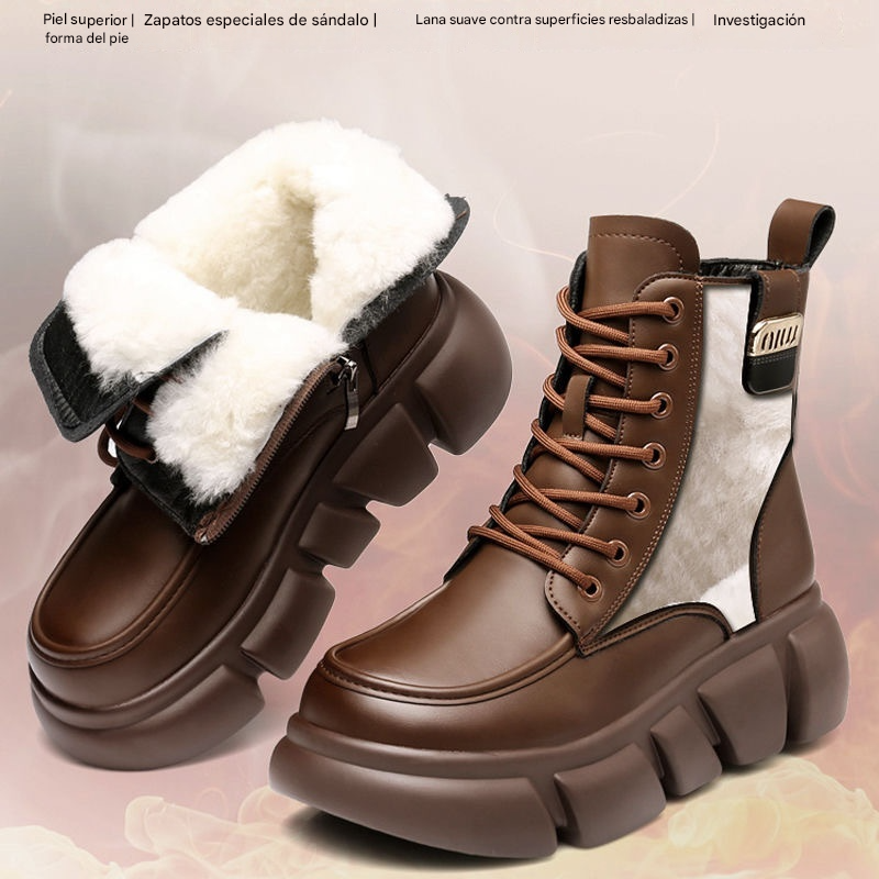 👢【50% de descuento por tiempo limitado, últimos 3 días】Nuevas botas de mujer de cuero suave y lana