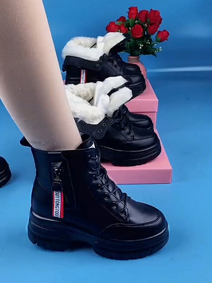 【50%OFF】💟【SLEVA 45%】【35-40】Nové silné plyšové zimní boty vyrobené z pravé kůže s tlustou, vysoce kvalitní bavlněnou podrážkou.