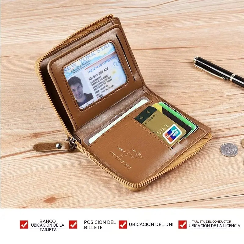 🔥50%OFF 🔥Cartera antimagnética 2026 para hombre Cartera de cuero suave de gran capacidad