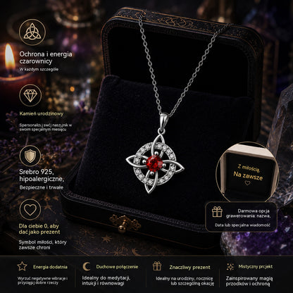 1 sztuka 99zł 🔮Naszyjnik z węzłem czarownicy i kamieniem szlachetnym 🔮💞 Chroń swoich bliskich