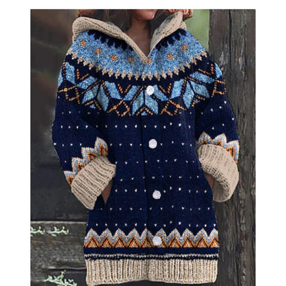 🔥🔥【S~5XL】✨Nowa elegancka kolorowa kurtka retro z kapturem na jesień/zimę