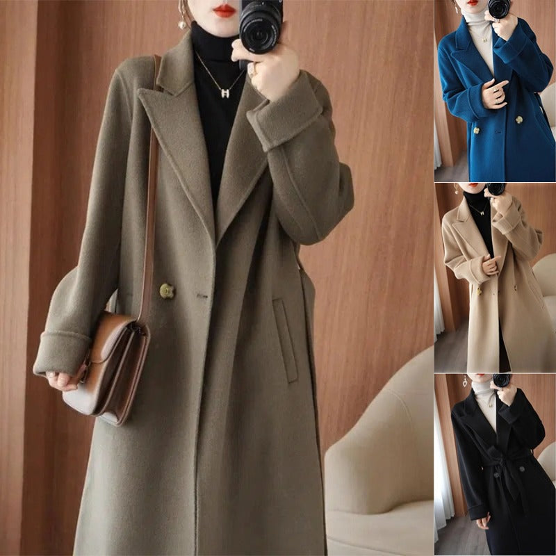 🐏✨ 【Dočasná zľava -50%】Nový luxusný hrubý dámsky vlnený kabát