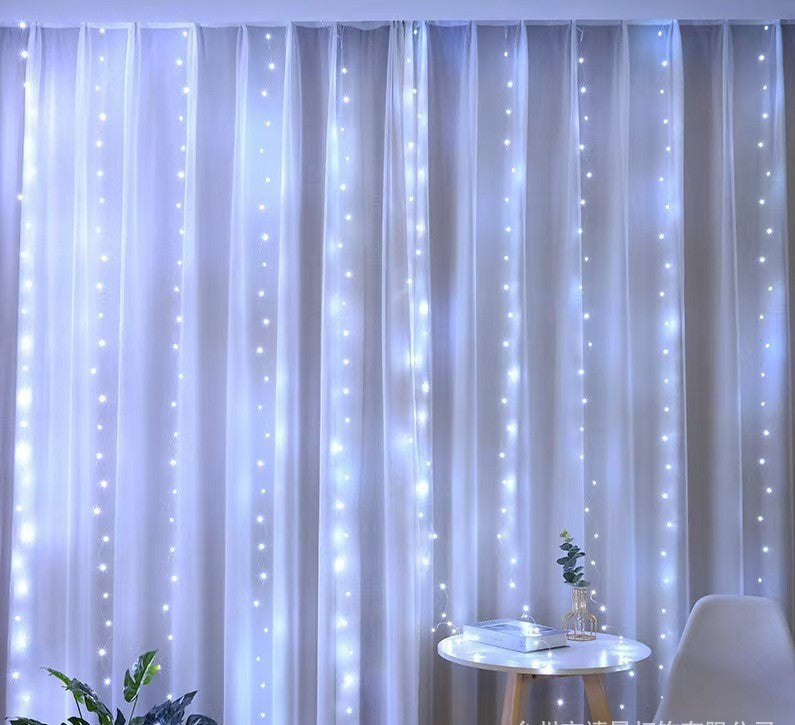 ✨🎄 【Descuento limitado -50%】Nuevas cortinas de luces LED con control remoto USB, perfectas para crear un ambiente cálido y decorativo.