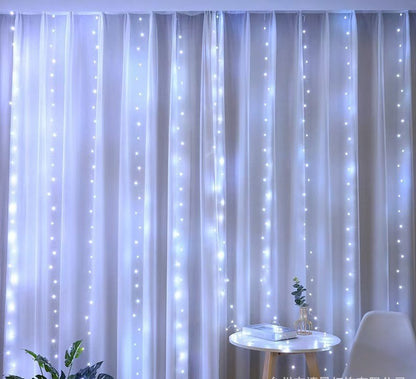 ✨🎄 【Descuento limitado -50%】Nuevas cortinas de luces LED con control remoto USB, perfectas para crear un ambiente cálido y decorativo.