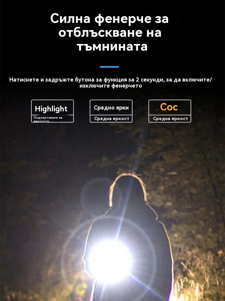 🎁🎁【Ограничена оферта-50%】Популярен 2-в-1 електрошоков фенер за самозащита