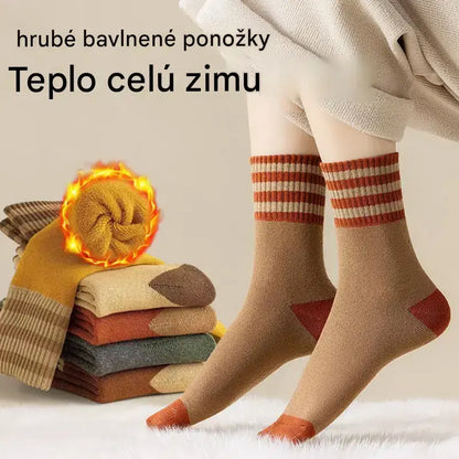 🔥【10 párov】🎁Silné bavlnené ponožky v zime, teplé a izolačné