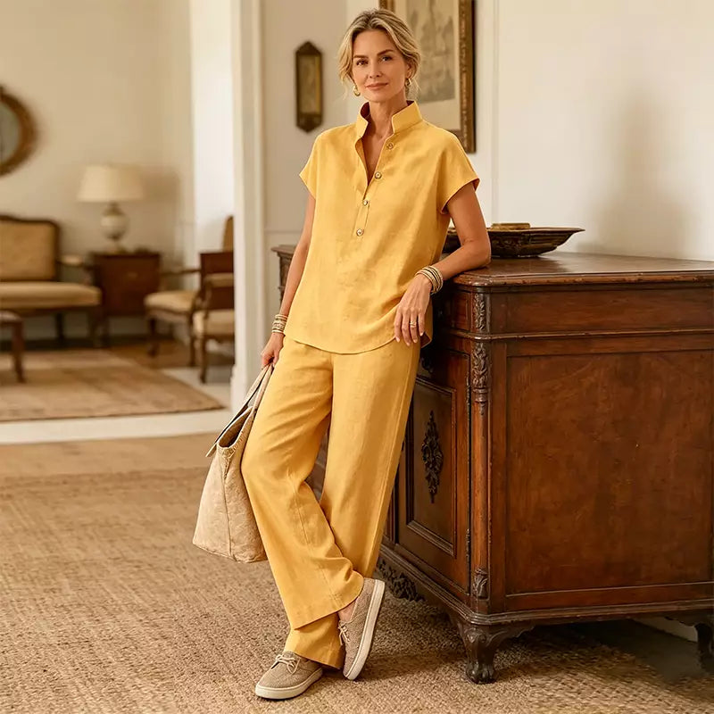 ✨Traje de mujer 2026, nuevo estilo, algodón y lino.
