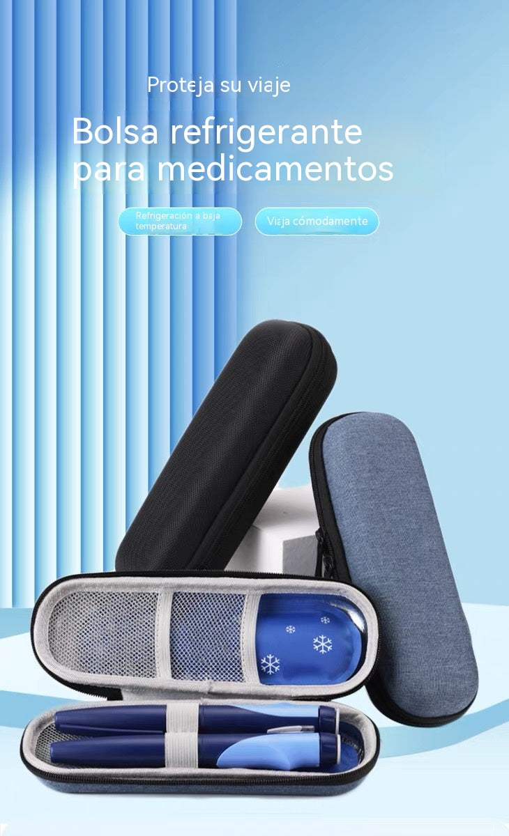 💉🧊👜Caja portátil de almacenamiento refrigerado para insulina con pantalla de temperatura 🌡️