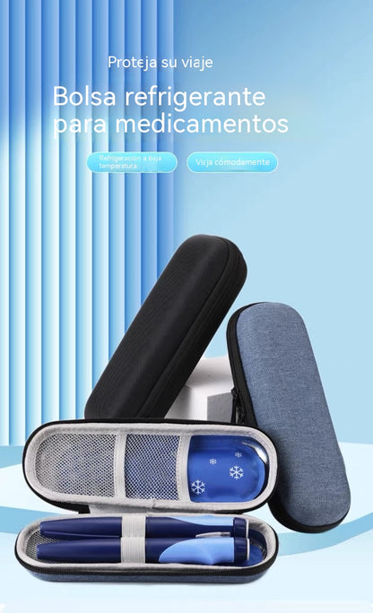 💉🧊👜Caja portátil de almacenamiento refrigerado para insulina con pantalla de temperatura 🌡️