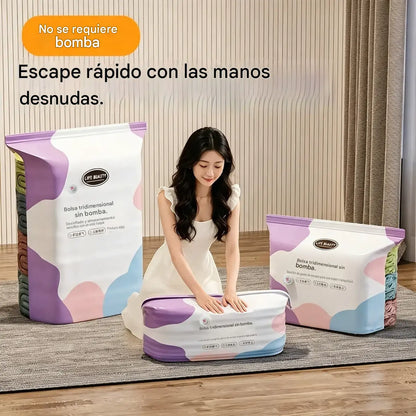 🧳 Juego de 5 piezas por solo 30 € 💨 Bolsas de almacenamiento al vacío grandes y flexibles: no requieren bomba; herméticas y a prueba de fugas, ideales para ahorrar espacio en la maleta o en casa ✈️