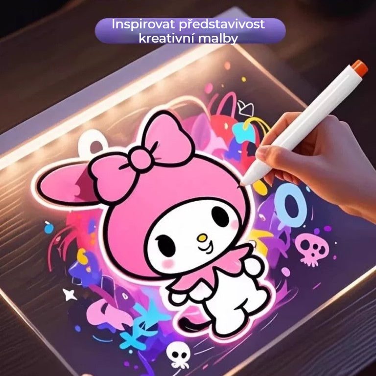 🎨💡✏️ Светеща дъска за рисуване за деца - ръчно изработена, „Направи си сам“ графити, изтриваема, образователна флуоресцентна дъска за рисуване.
