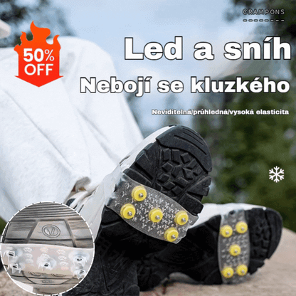 👴🚶🏔️Kupte 1 a dostanete 1 zdarma🔥Neviditelné 5zubé protiskluzové návleky na mačky, průhledné venkovní návleky na sněhovou turistiku, horolezectví, horolezectví, zimní ledový povrch, nezbytný pro seniory.