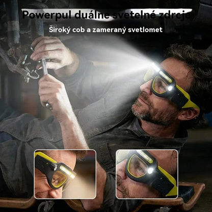 👓💡 Nabíjateľná LED čelovka s okuliarmi