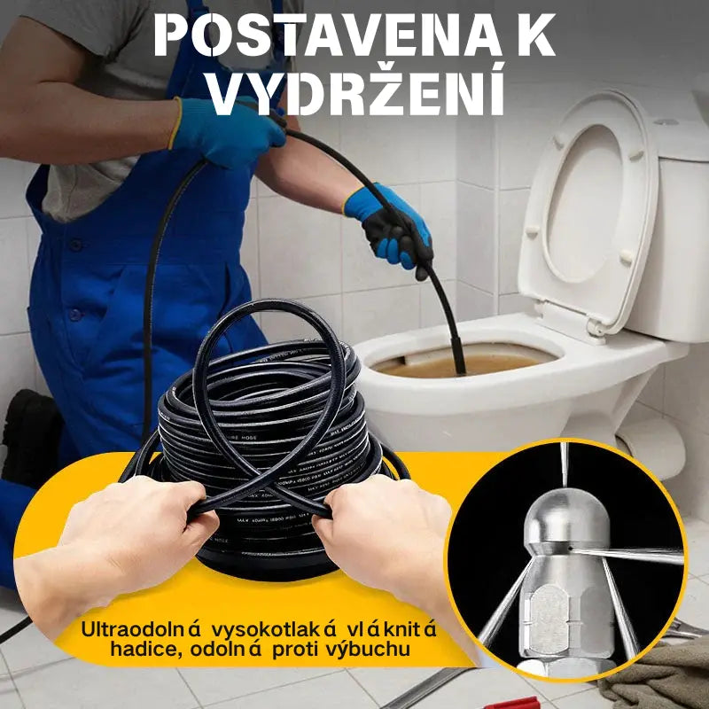 💧Multifunkčný vysokotlakový čistič odtokov / Vybavený vysokotlakovou tryskou a dlhou hadicou / Používa sa na čistenie odtokových potrubí a odstraňovanie upchatia.