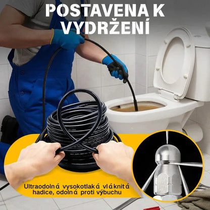 💧Multifunkčný vysokotlakový čistič odtokov / Vybavený vysokotlakovou tryskou a dlhou hadicou / Používa sa na čistenie odtokových potrubí a odstraňovanie upchatia.