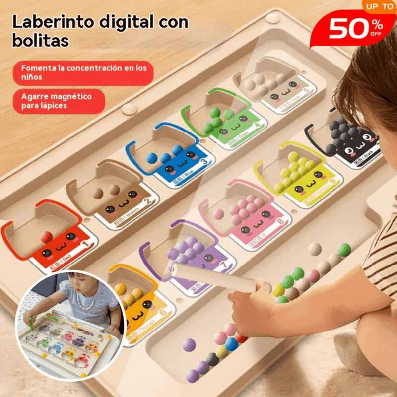 🎁🧒【Descuento por tiempo limitado -50%】Labertinto magnético de madera más vendido, juguete educativo y manual para niños.