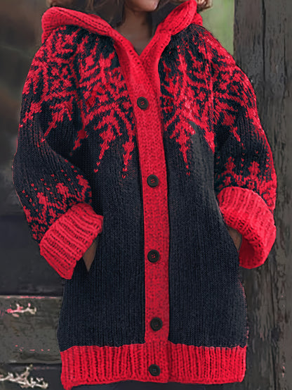 🔥【Kupite 1, dobijete 1 besplatno】【S~5XL】❄Elegantna retro jakna s kapuljačom u boji pahuljica