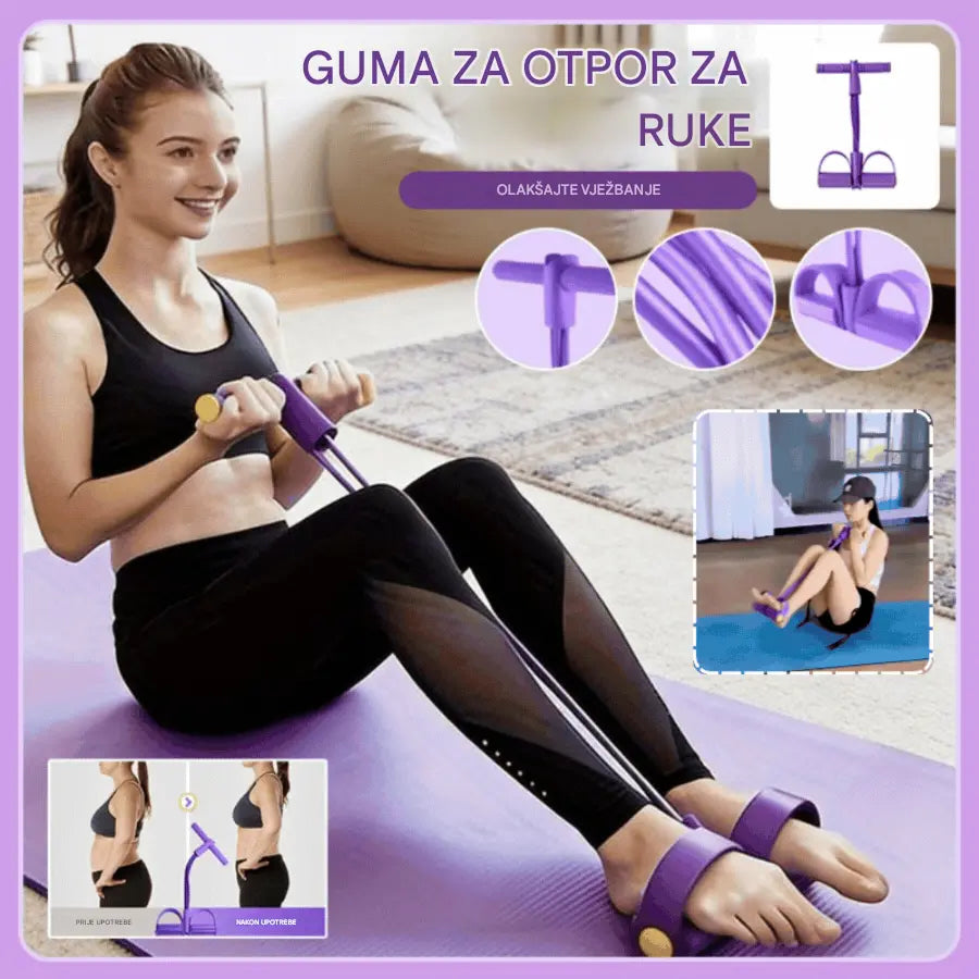 💜50% POPUSTA💜Traka za otpor za snagu ruku, traka za otpor za pedale, trenažer za trbušne vježbe