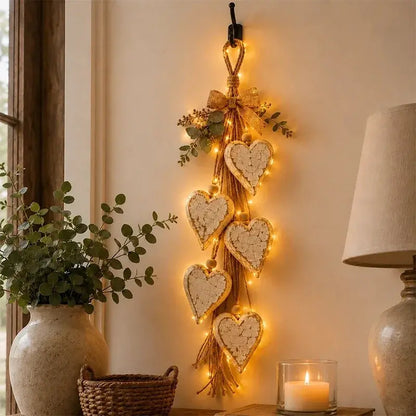 ❤️🔔 Závesné LED svietidlo v tvare srdca, retro dekorácia na stenu do interiéru domu ✨🏡