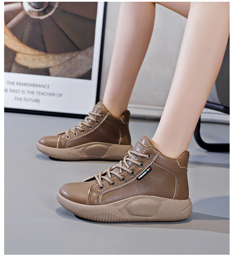 💖【Сезонна промоция -50%】👟 Ретро кожени обувки с дебела подметка, модерни и универсални