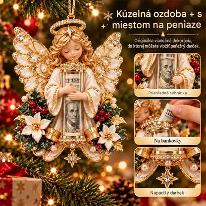 🎁5-dielna sada, cena 26 eur✨ Vianočná dekorácia v tvare anjelika (možno použiť aj ako držiak na darček v hotovosti)