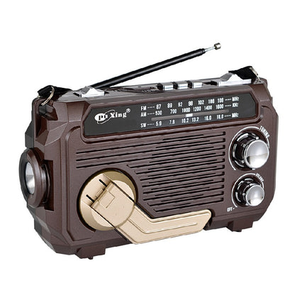 📻🏕️【Garantía oficial】Linterna portátil multifuncional con radio AM｜Carga manual y solar, esencial para emergencias