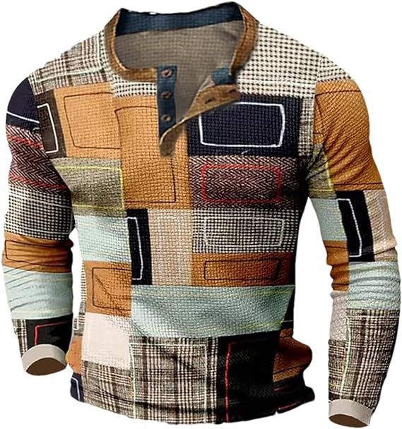 🎁😍【Oferta por ograniczony czas】👔【S-4XL】Męska koszulka z długim rękawem z nadrukiem