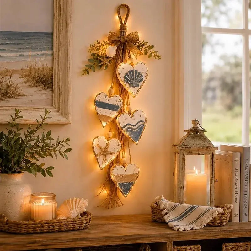 ❤️🔔 Závesné LED svietidlo v tvare srdca, retro dekorácia na stenu do interiéru domu ✨🏡