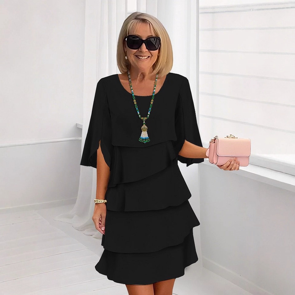 💃🎁【S-3XL】✨Elegantné viacvrstvové šaty s volánikmi na manžetách, štýlové a sofistikované💃