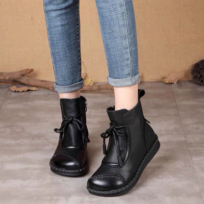 🔥✨【Veľkosti 35-40】🌷👢Predopredaj na začiatok jesene🎉 Dámske retro mäkké kožené topánky