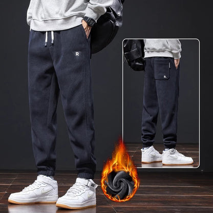 🔥【M-5XL】🖤 Nowe męskie spodnie zimowe, z dodatkowym aksamitem i grubym sztruksem, ciepłe i wygodne męskie spodnie