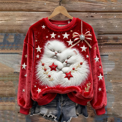 🎄❄️【Промоция -50%】Дамски коледен фланелен пуловер с красиви щампи