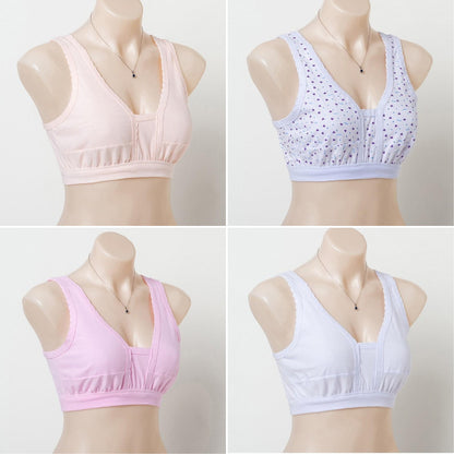 Zestaw 4 sztuk - 119zł😀Set de lenjerie intimă format din 8 piese, stil vestă mică din bumbac, pentru femei de vârstă mijlocie și în vârstă, mărimi mari