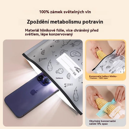 🥩【30kusů】Sáček z hliníkové fólie potravinářské kvality se zipem pro zachování čerstvosti, vhodný do domácí lednice