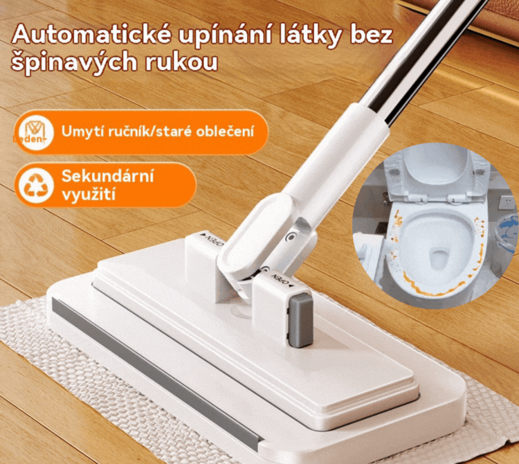 ✨🏠  【Zľava -50%】Nový multifunkčný mop s klipom na handričku ，Nová domáca sada bez prania – 【4-dielna sada】