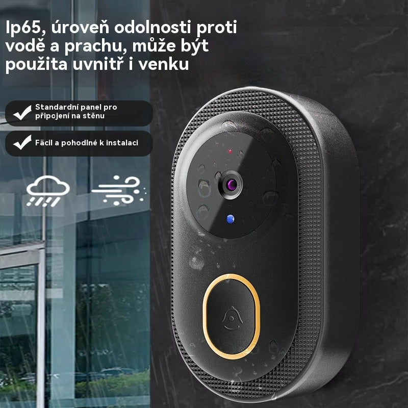 🔥 Bezdrátová kamera se zvonkem: 1080P HD, širokoúhlý objektiv 75°, vodotěsná, vhodná pro venkovní použití, s funkcí infračerveného nočního vidění.