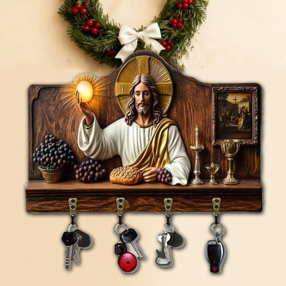 🎁✝️Wielofunkcyjny drewniany brelok z motywem komunijnym