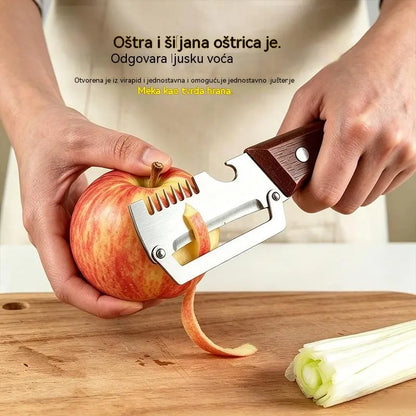 🔥Kupite 1, dobijte 1 gratis (2 komada)🧅🔪 Višenamjenska kuhinjska gulilica 3 u 1: Guli, sjecka povrće, reže meso i otvara boce! 🔥