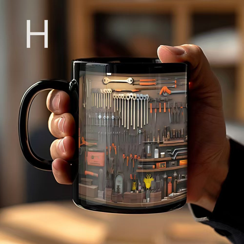 🔥☕【¡Último día! Compra 1 y llévate 1 gratis】Nueva taza de cerámica con diseño de herramientas para mecánicos