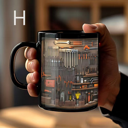 🔥☕【¡Último día! Compra 1 y llévate 1 gratis】Nueva taza de cerámica con diseño de herramientas para mecánicos