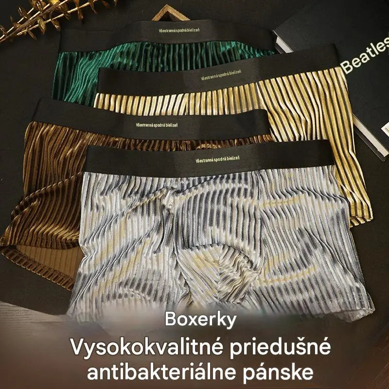 4 kusy【L-4XL】Vysokokvalitné luxusné antibakteriálne pánske boxerky【40-140kg】