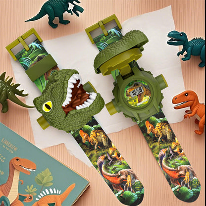 🦖⏰ 【50% de descuento por tiempo limitado】Reloj de proyección de dinosaurios para niños, con 24 proyecciones dinámicas