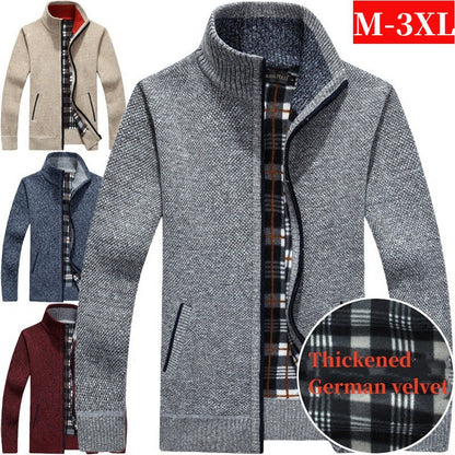 🔥【M-3XL】2025 męski duży sweter z wysokim golfem, zapinany na zamek, plus size