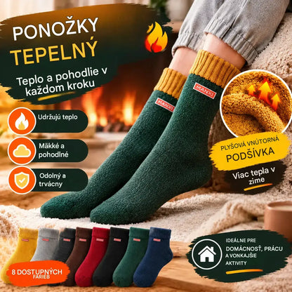 🧦【10 párov za 27 €】Zosilnené, plne flísom podšité zimné ponožky z čistej bavlny do polovice lýtok s funkciou odvádzania zápachu.