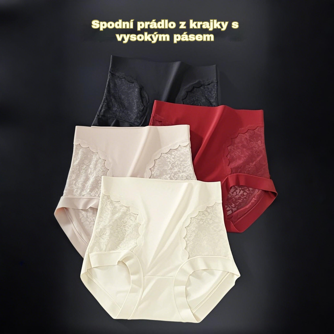 🎀🔥【Časově omezená sleva 50 %】Dámské krajkové kalhotky, bezešvé provedení, vysoká elasticita, tvarování bříška a zvednutí hýždí【balení 5 ks】
